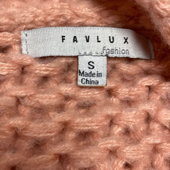 Favlux Fashion Peach Popcorn Bubble Sleeve Cardigan Sweater Size Small - Picture 5 of 7